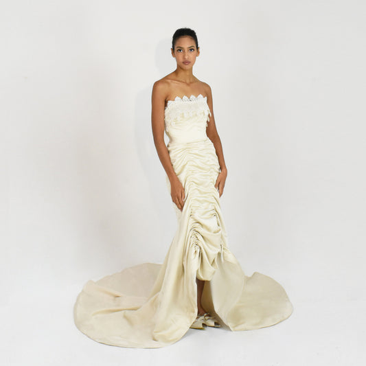 Drape bridal gown
