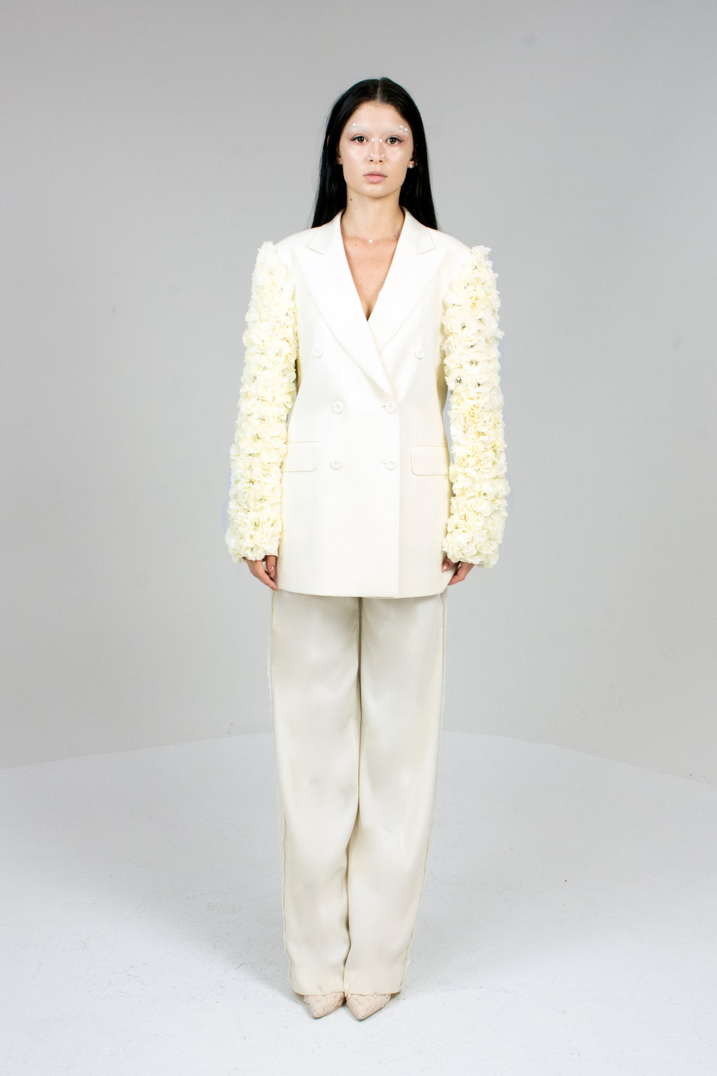 Flowery tailor pants