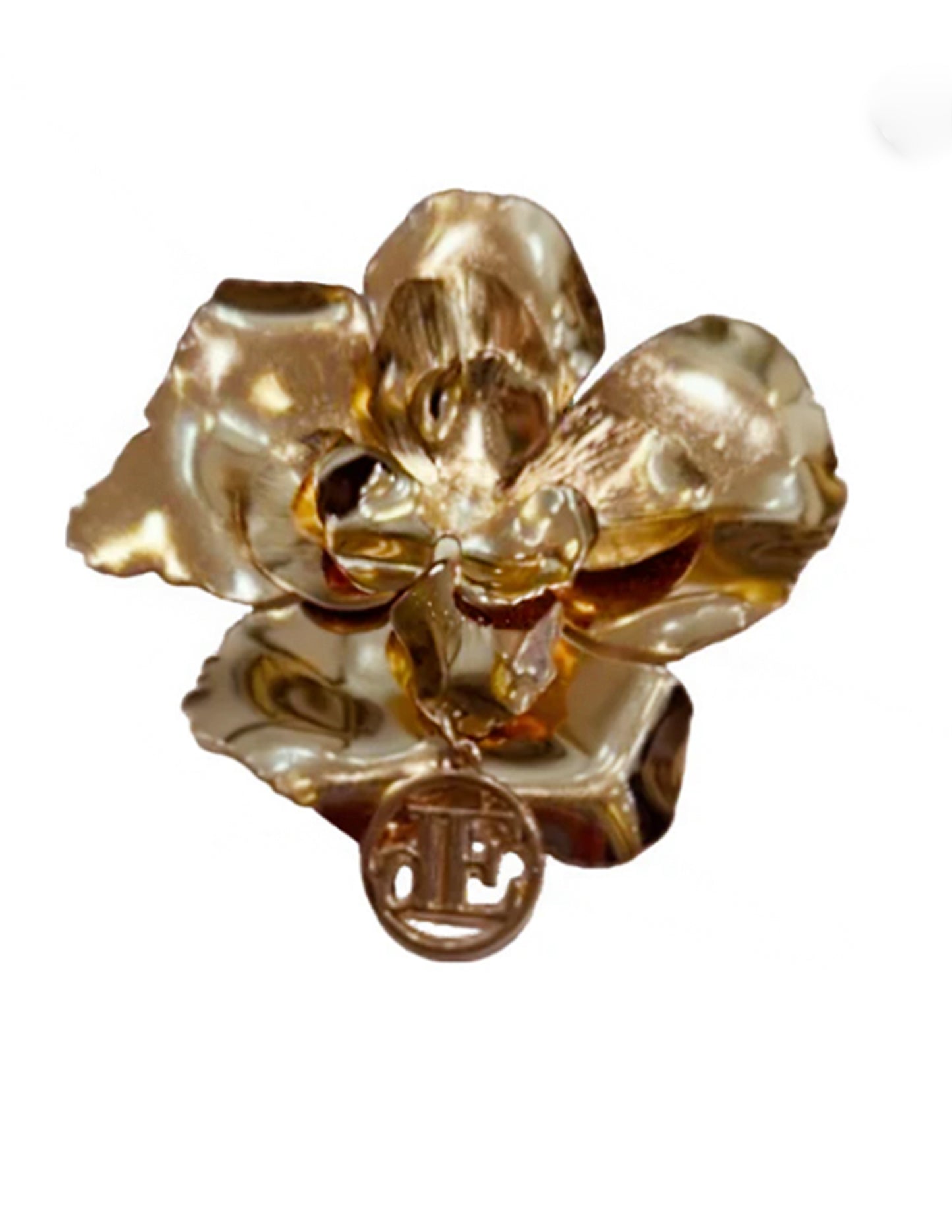 dE Floral metal brooch