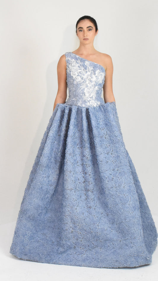 One shoulder gown