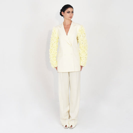 Hand embroidery flowers suit