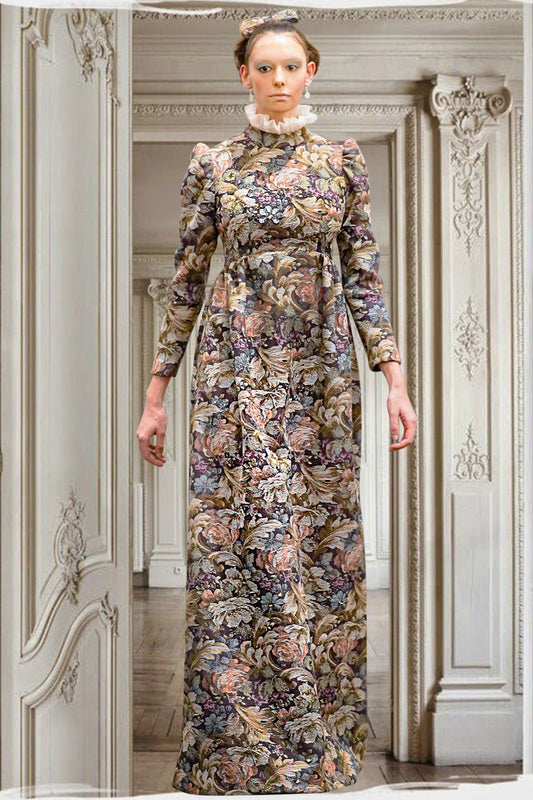 Jacquard fall gown